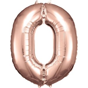 Folijski balon broj 0 Rose Gold - party baloni