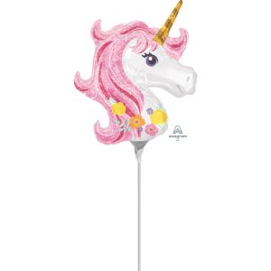 Mini Magical Unicorn folijski balon na štapiću