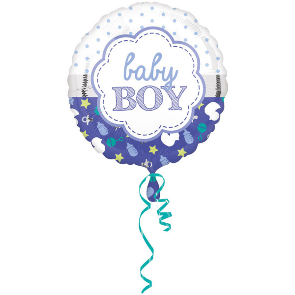 Folijski balon Standard Baby Boy Scallop