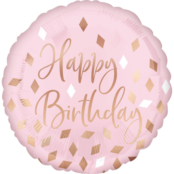 Folijski balon Standard Blush Happy Birthday
