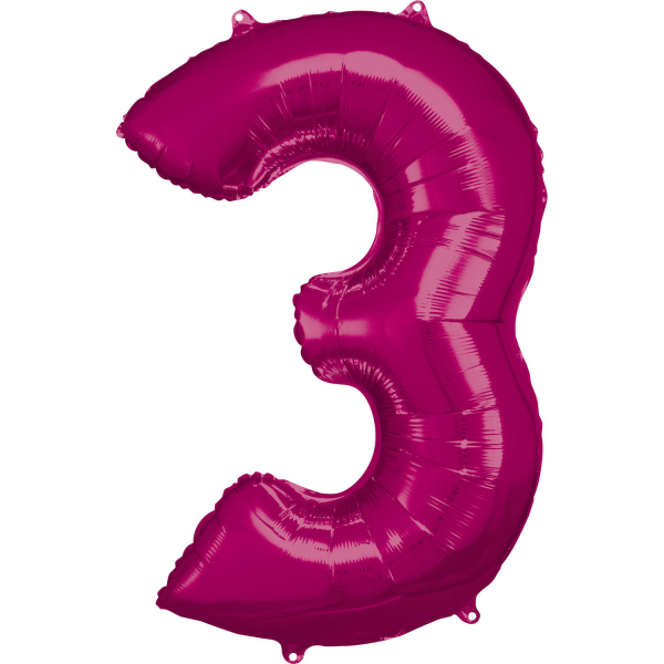 Folijski balon broj 3 pink