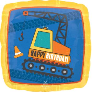 Folijski balon Standard Construction Birthday