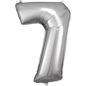 Folijski balon broj 7 srebrni - party baloni