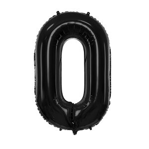 Folijski balon broj 0 crni