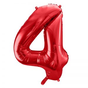 Folijski balon broj 4 crveni