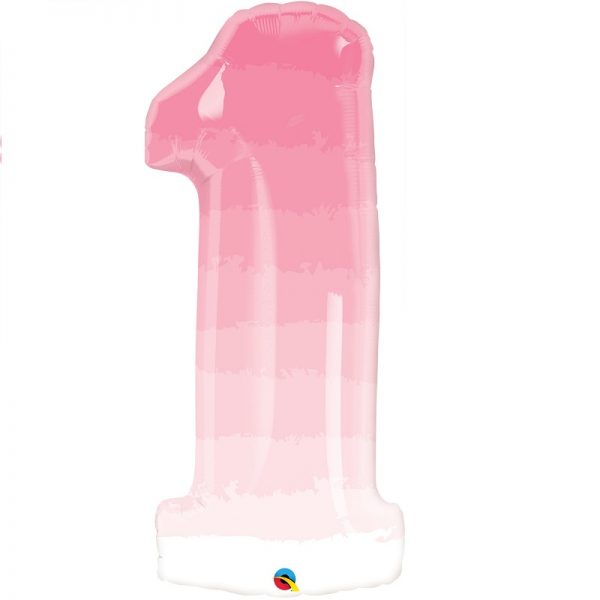 Folijski balon broj 1. QL light pink