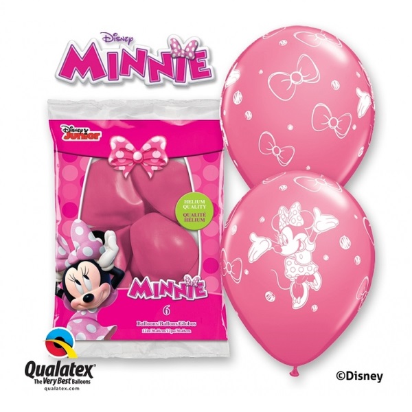 Lateks balon 12" QL Minnie pastel pink
