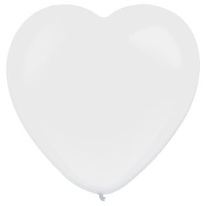Lateks balon srce frosty white 30 cm