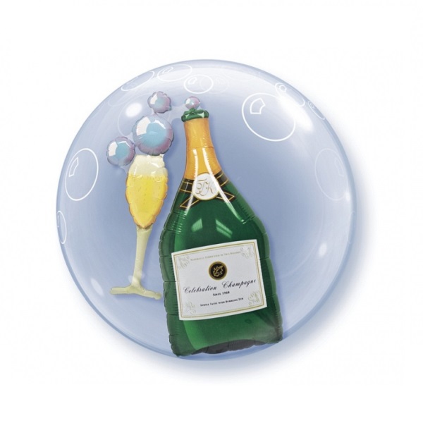 Folijski baloni Bubble Bubbly Wine Bottle&Glass pvc balon 24"