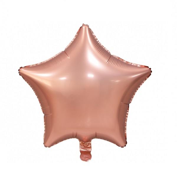 Folijski balon u obliku zvijezde Rose gold 19"