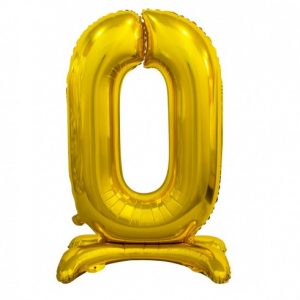 Samostojeći folijski balon broj 0 Gold
