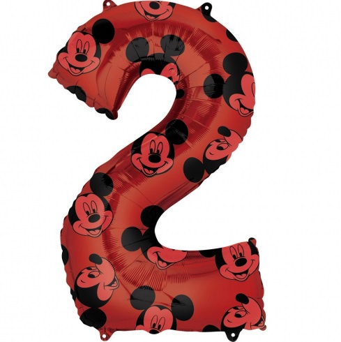 Folijski balon Mickey mouse number 2 red 28"