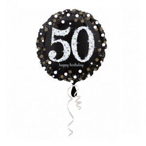 Folijski balon number 50 Sparkling Birthday 43 cm