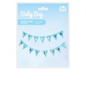 Papirnati natpis Happy Birthday Baby Boy svjetloplavi