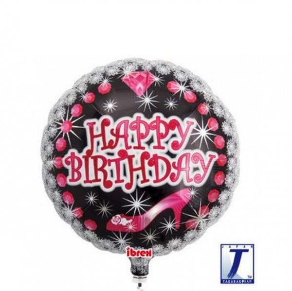 Folijski balon Happy Birthday Heel & Diamond 14" Ibrex