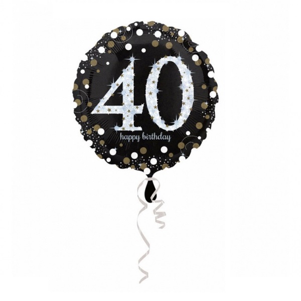 Folijski balon number 40 Sparkling Birthday 43 cm
