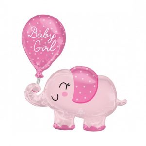 Folijski balon Baby Girl Elephant 78 x 73 cm