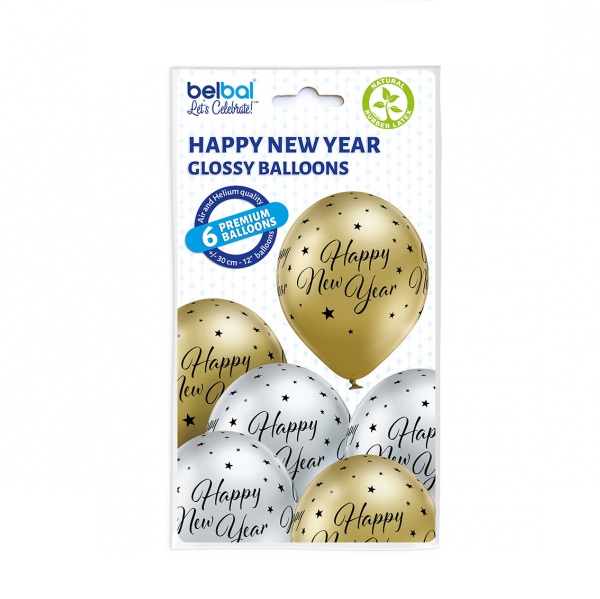 Lateks balon Happy New Year 11" glossy