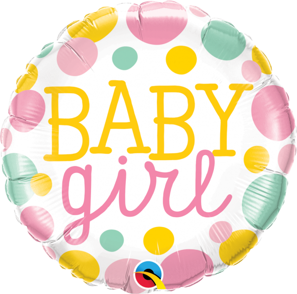 Folijski balon Standard Baby Girl dots 18"