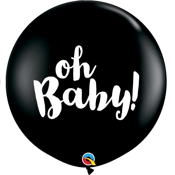 Lateks balon Oh Baby Onyx Black QL 91 cm