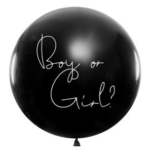 Lateks baloni Boy or Girl blue confetti, 1 metar