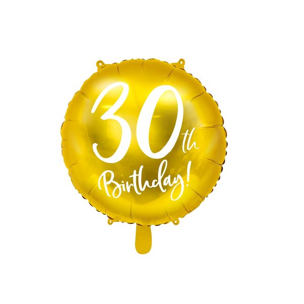 Folijski balon 30th Birthday gold 18”