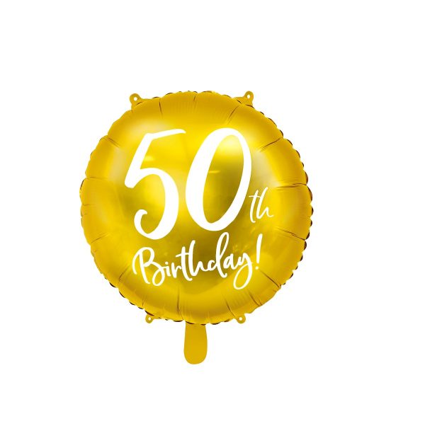 Folijski balon 50th Birthday gold 18”