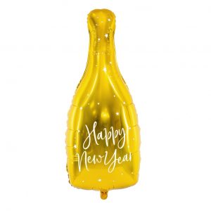 Folijski Balon Bottle Happy New Year, 32x82cm, gold