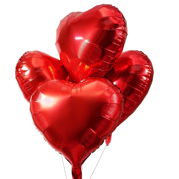 Folijski baloni 3 crvena srca 18