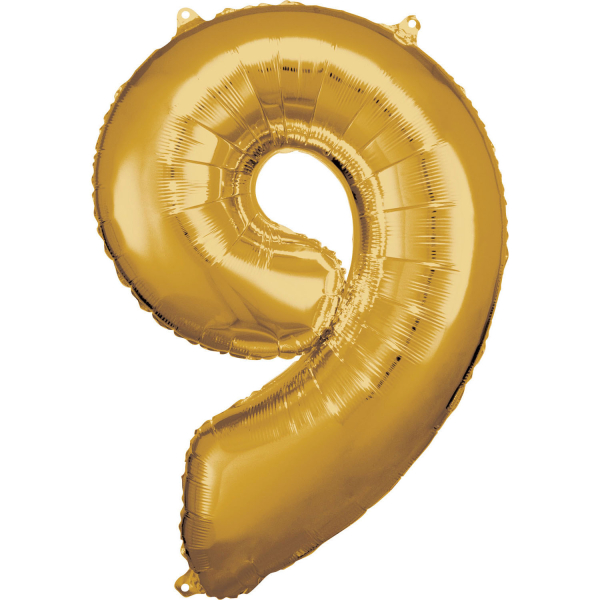 Folijski balon broj 9 zlatni